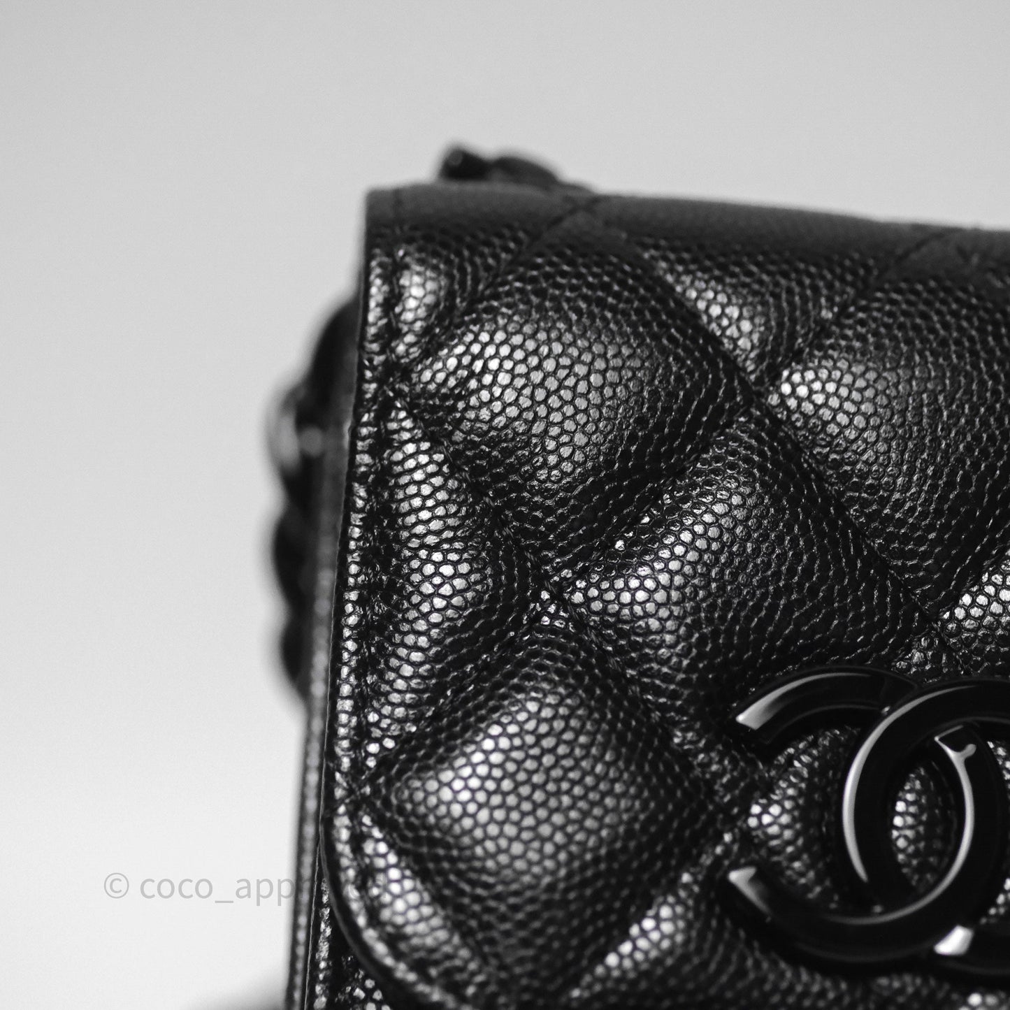 Chanel Incognito Phone Holder So Black Caviar Black Hardware