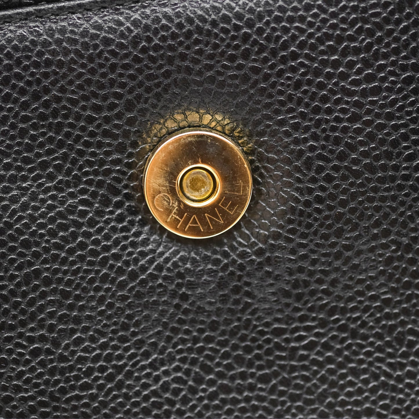 Chanel Vintage CC Camera Bag Black Caviar 24 Gold Hardware