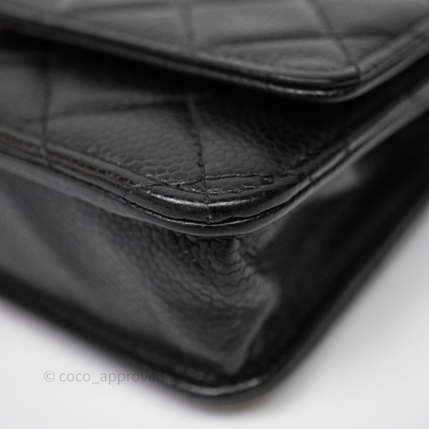 Chanel Quilted WOC Black Caviar Gold Hardware