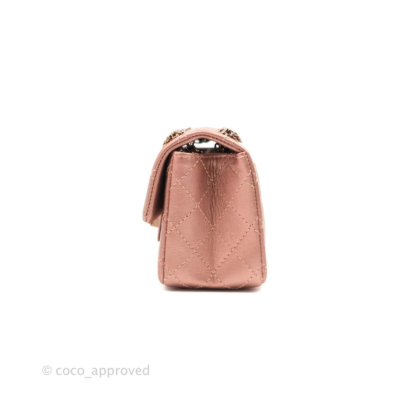 Chanel Mini Reissue 224 Metallic Calfskin Rose Gold