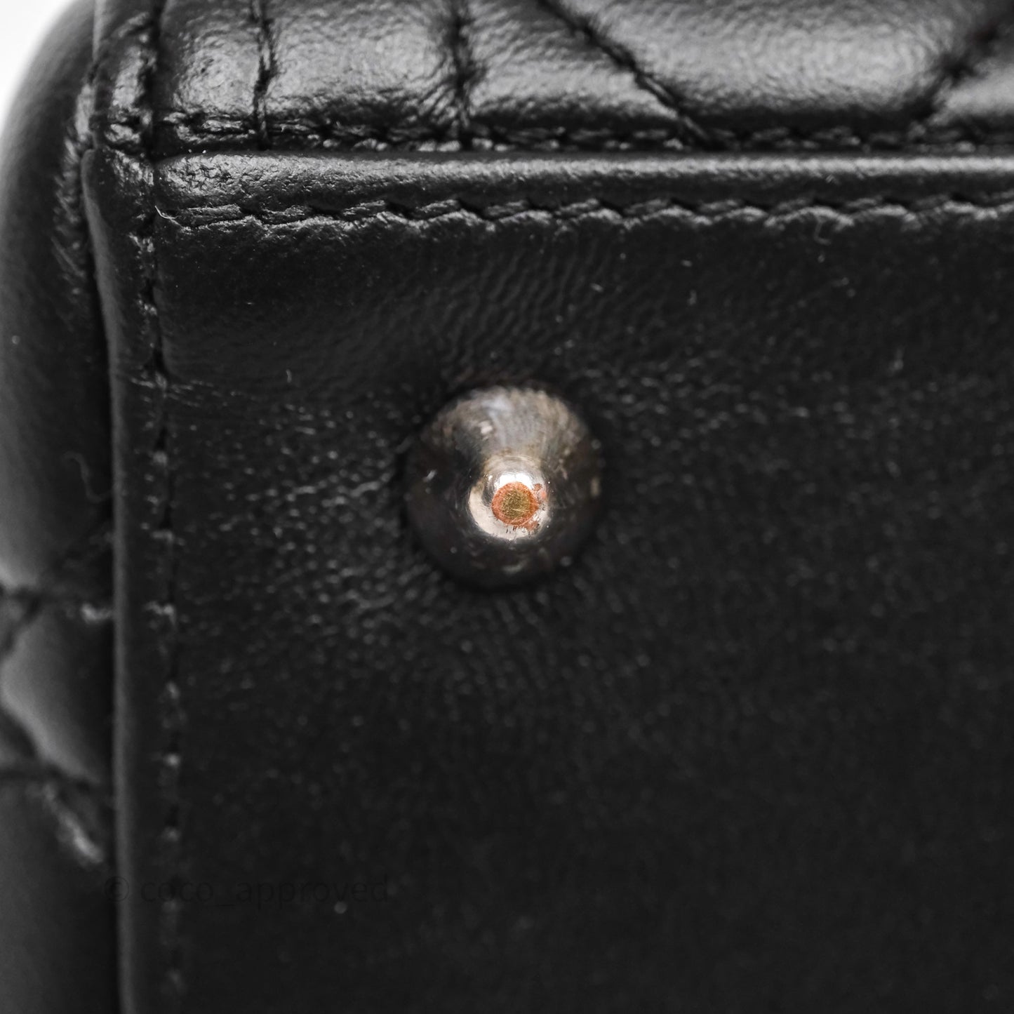 Christian Dior Medium Lady Dior Black Lambskin Silver Hardware