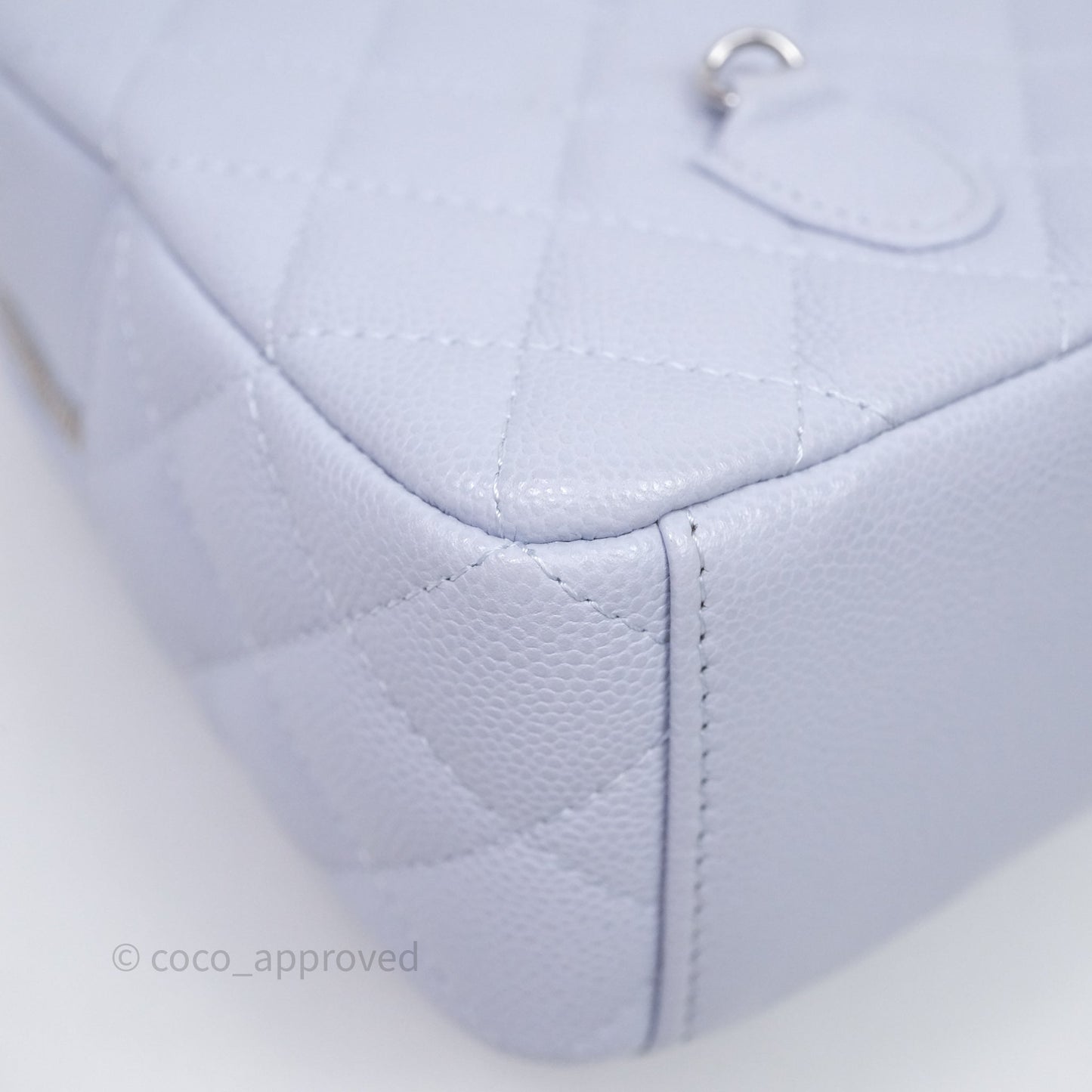 Chanel Classic Mini Backpack Light Blue Caviar Silver Hardware