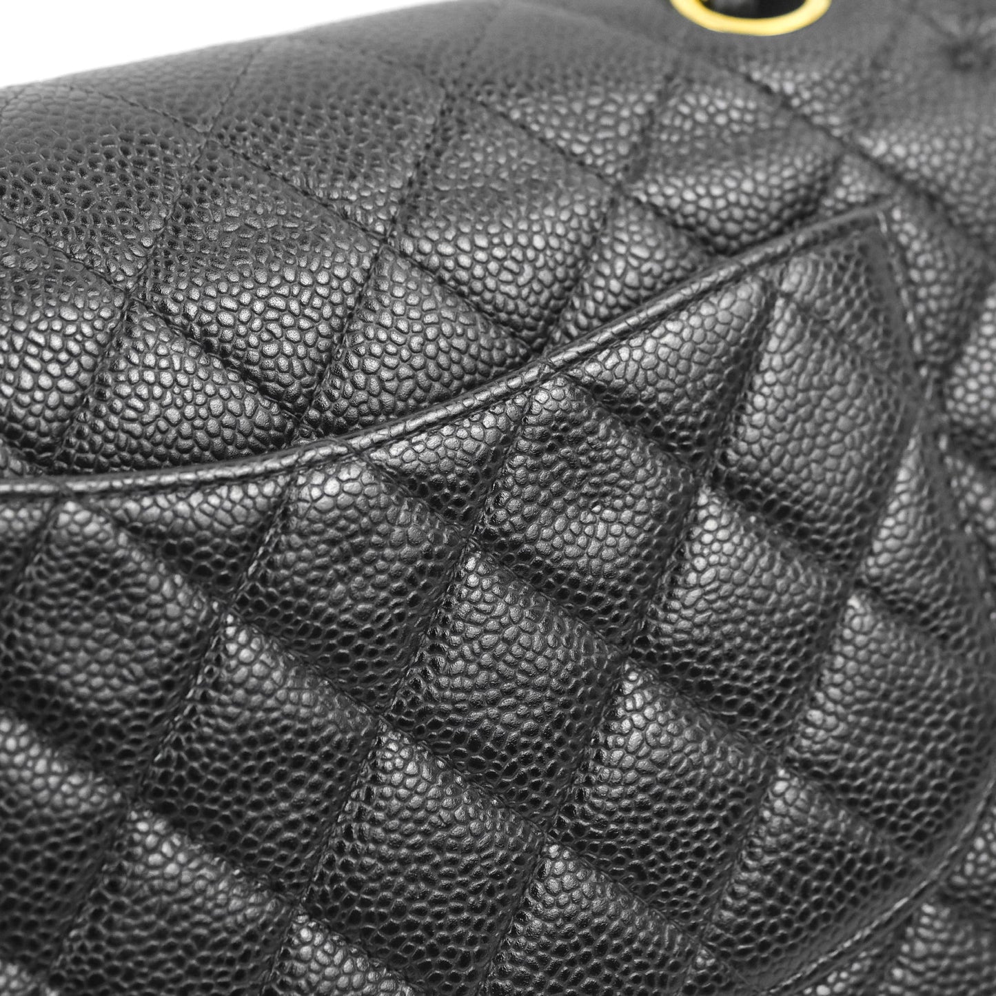 Chanel Vintage Classic Small S/M Flap Black Caviar 24K Gold Hardware