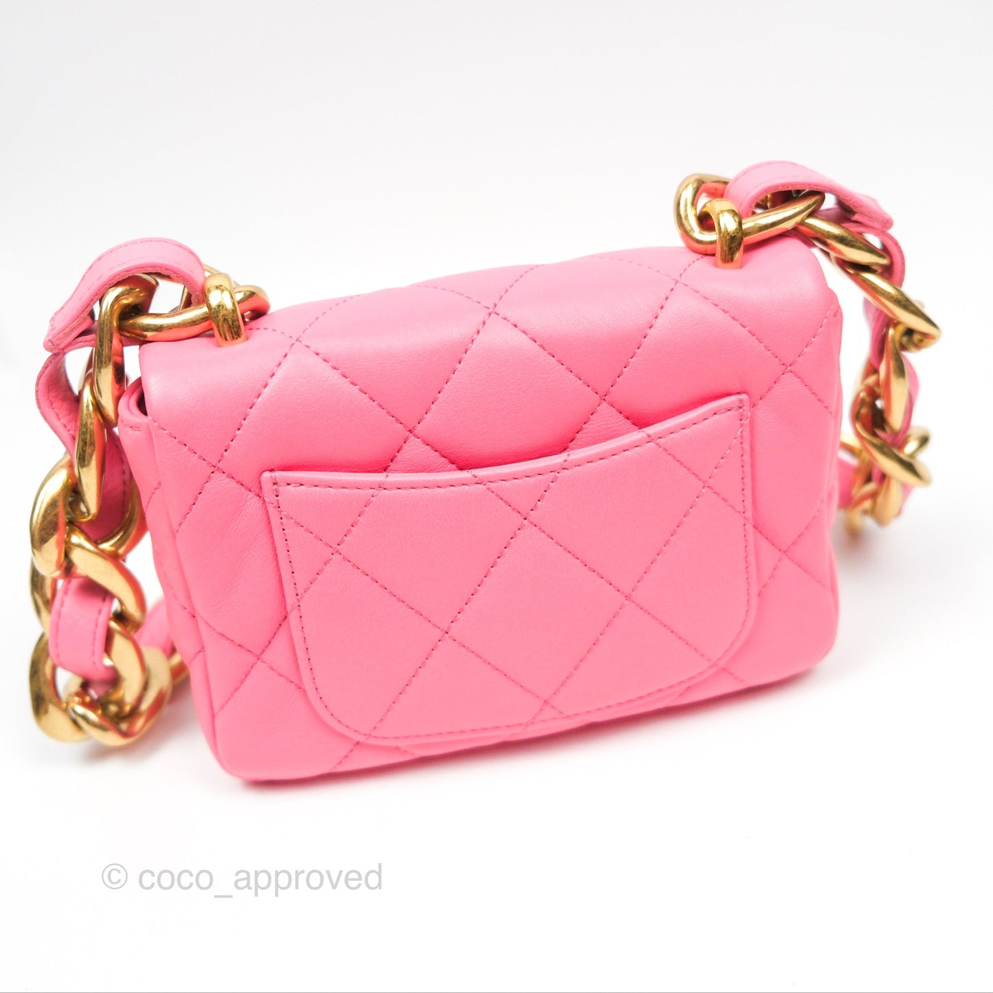 Chanel Quilted Mini CC Funky Town Flap Pink Lambskin Aged Gold Hardware