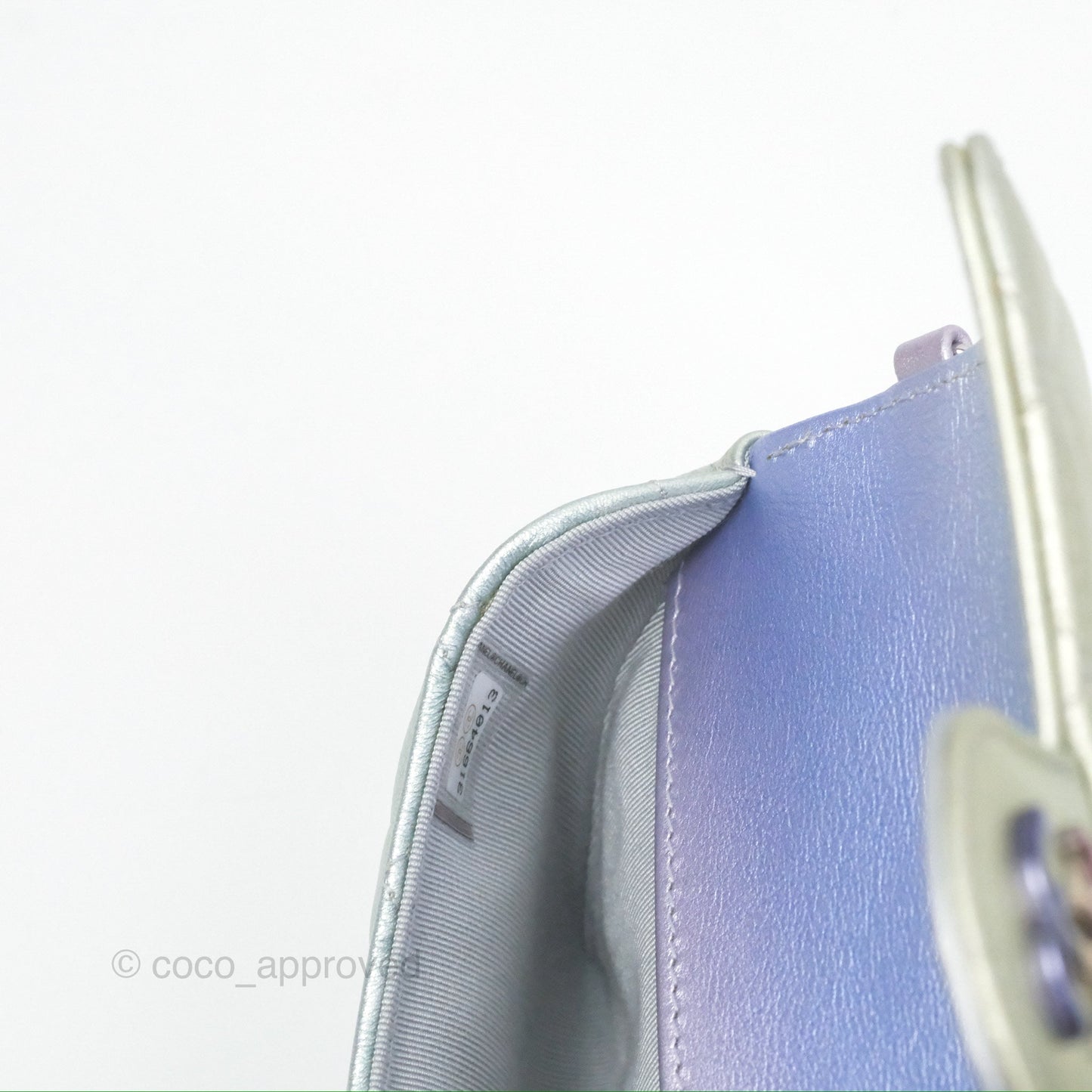 Chanel Quilted Case on Chain Iridescent Rainbow Calfskin
