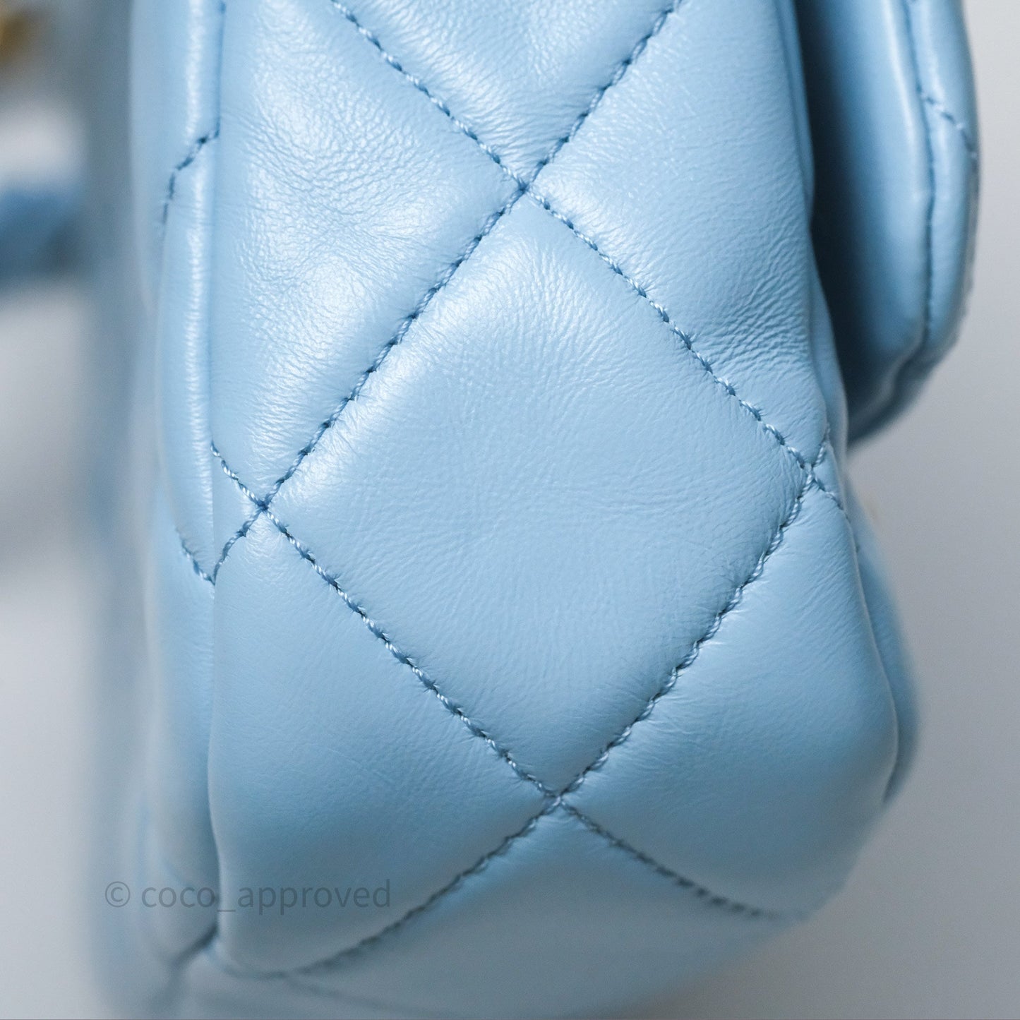 Chanel Small Flap Bag Blue Lambskin Gold and Lacquered Metal 22S
