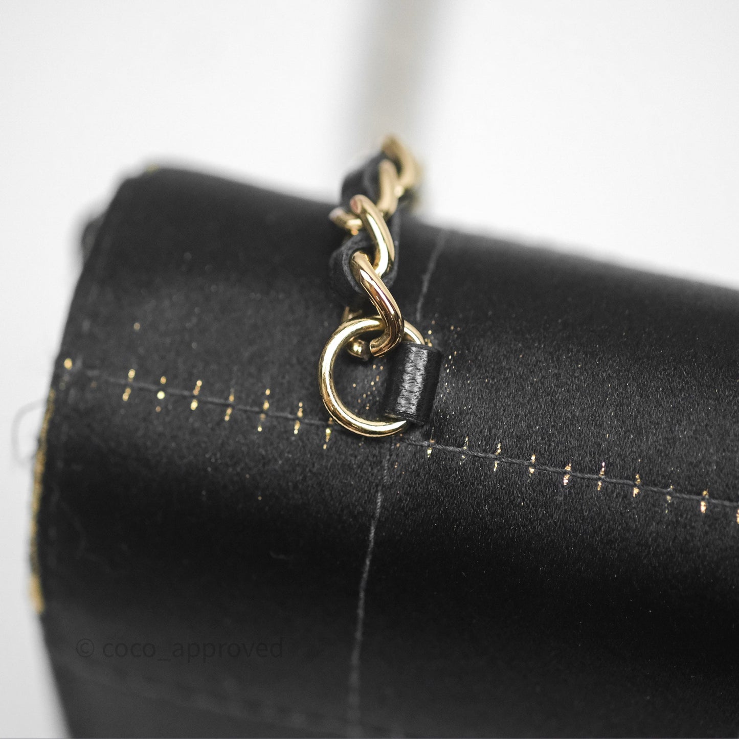 Chanel Vintage Mini Chocolate Bar Flap Black Satin Gold Hardware