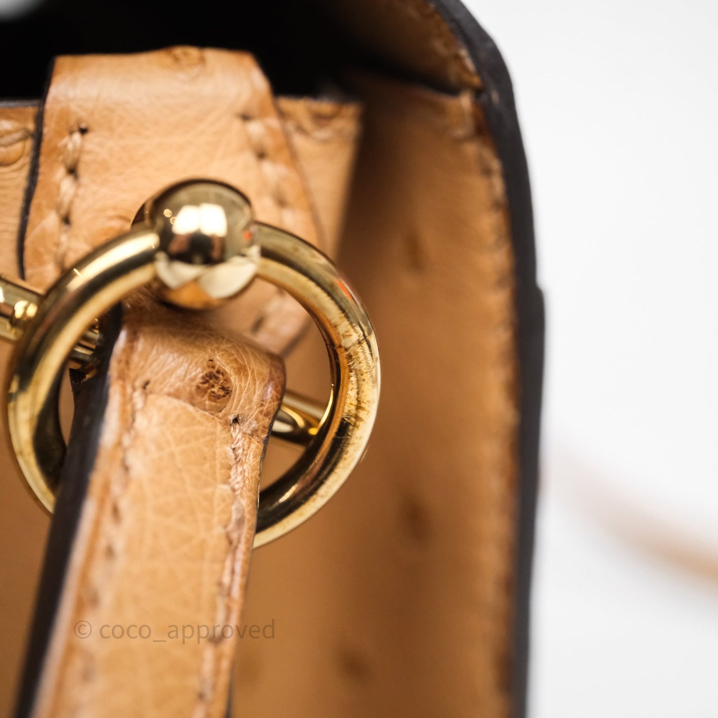 Hermès Roulis Mini 18 Chai 0M Ostich Gold Hardware