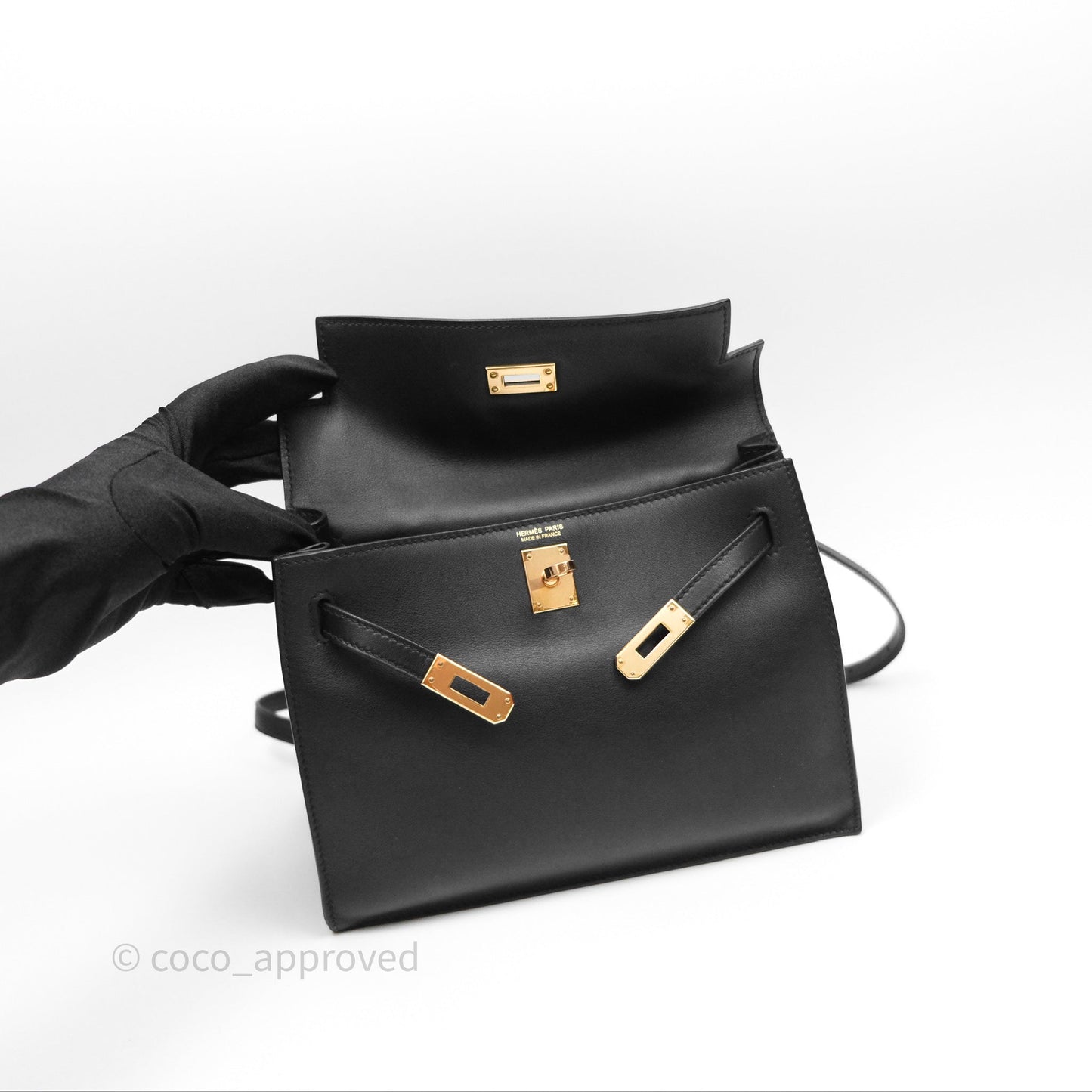 Hermès Kelly Danse II Bag Black Noir 89 Swift Gold Hardware