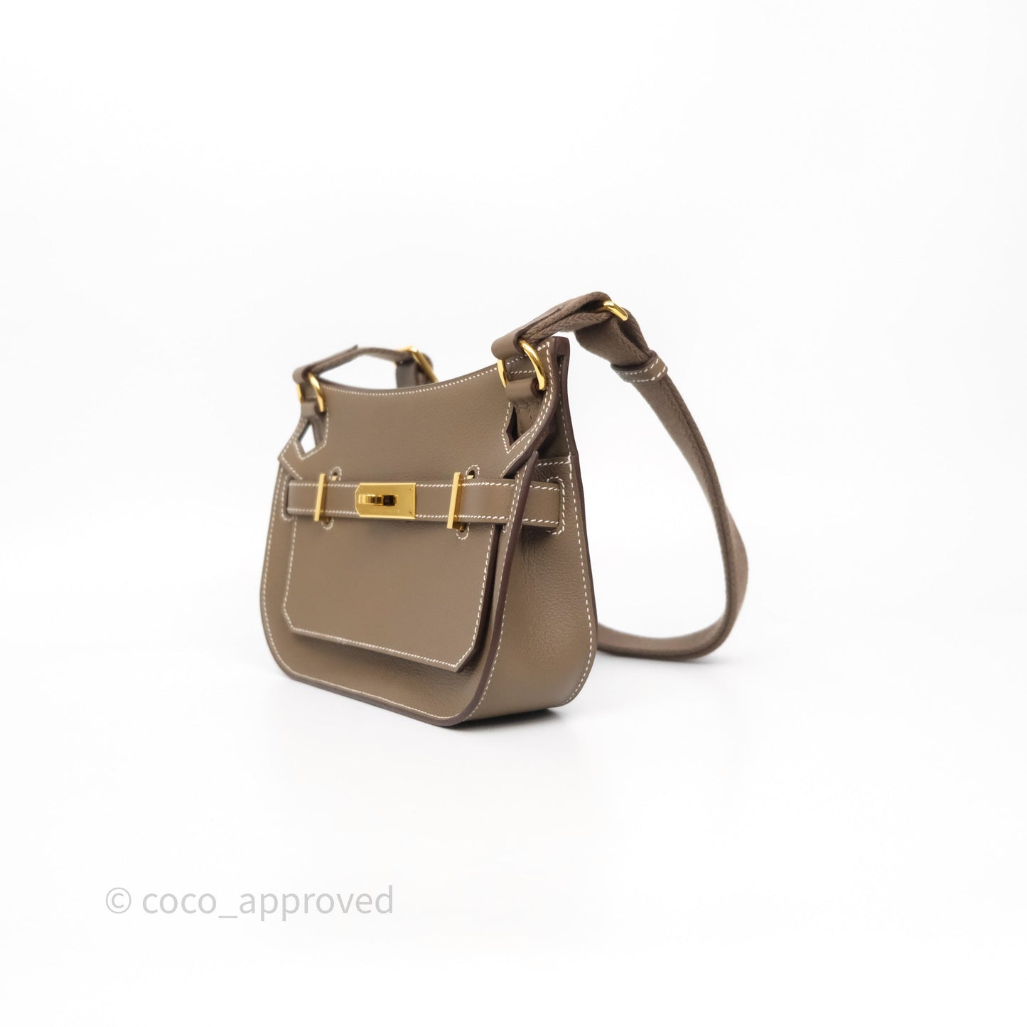Hermès Mini Jypsiere Etoupe 18 Evercolor Gold Hardware