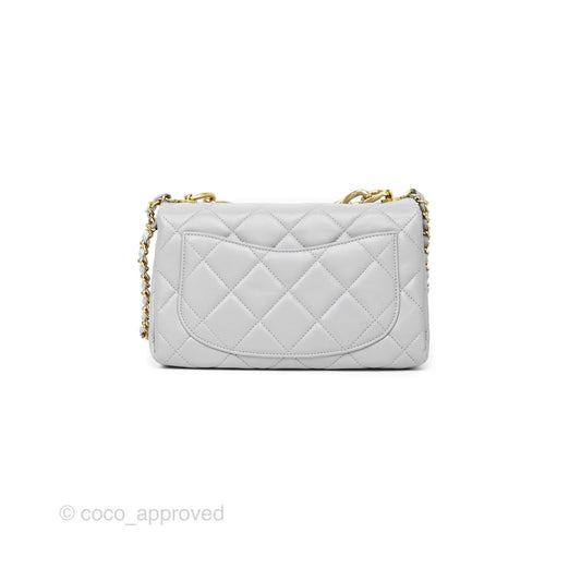 Chanel Medium Color Match Flap Grey Lambskin Aged Gold Hardware 22A