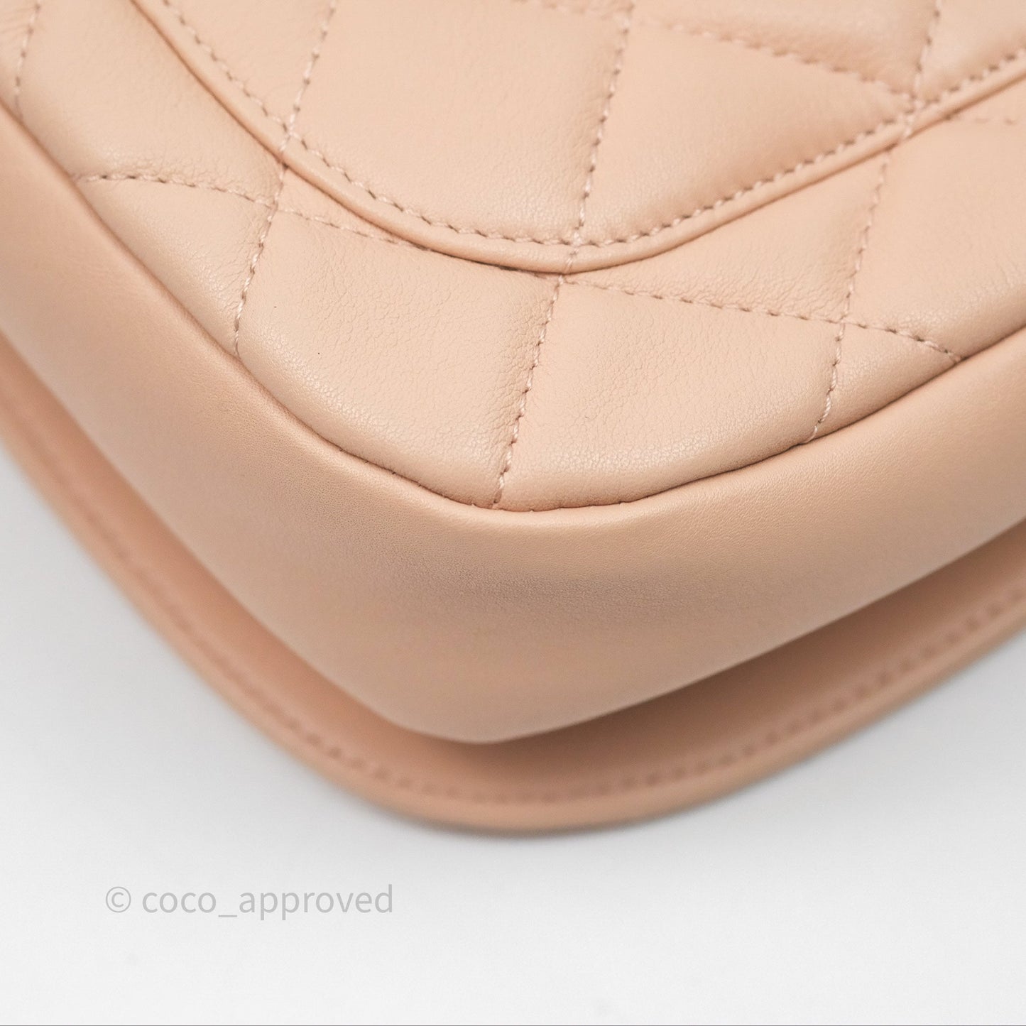 Chanel Messenger Bag Beige Pink Calfskin Aged Gold Hardware