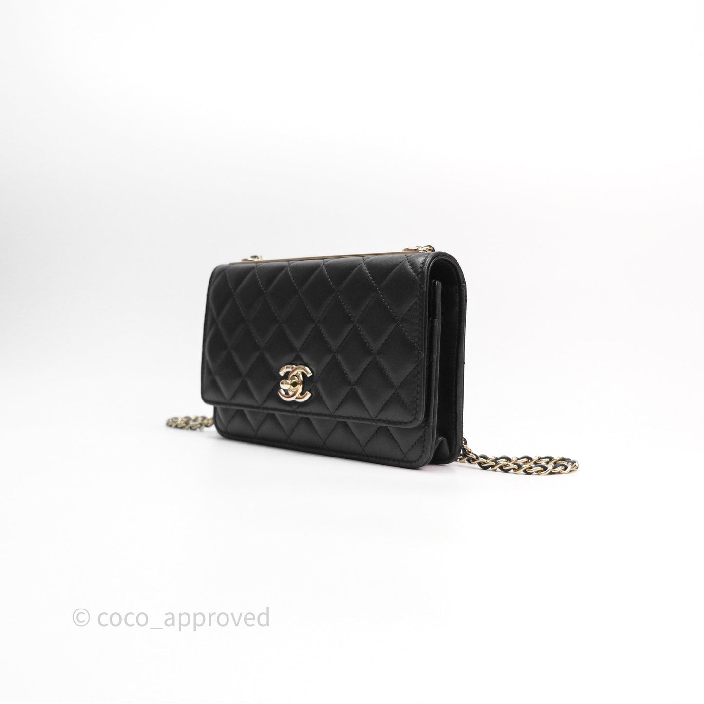 Chanel Trendy CC WOC Wallet on Chain Black Lambskin Gold Hardware