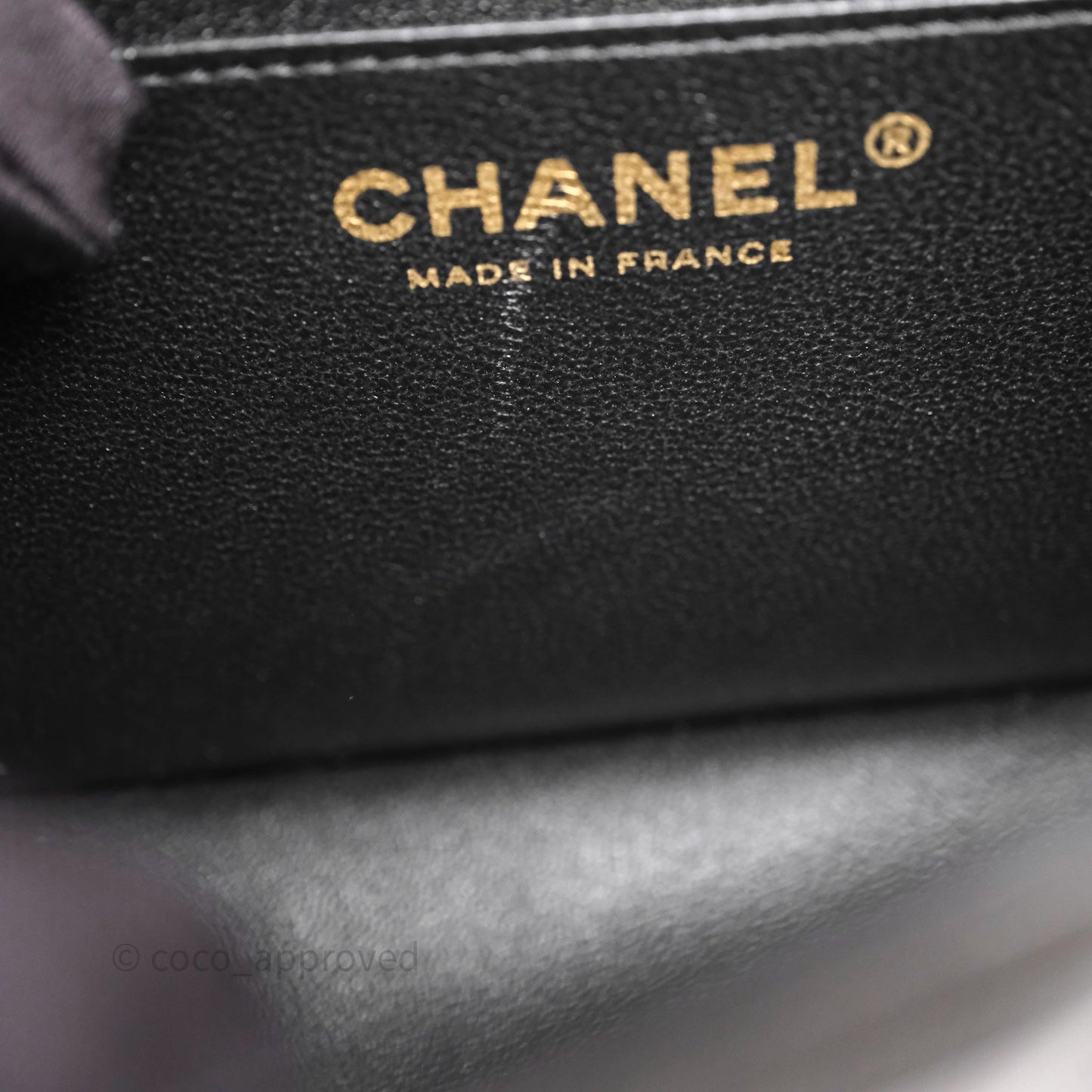 Chanel Mini Square Flap Chevron Black Lambskin Aged Gold Hardware