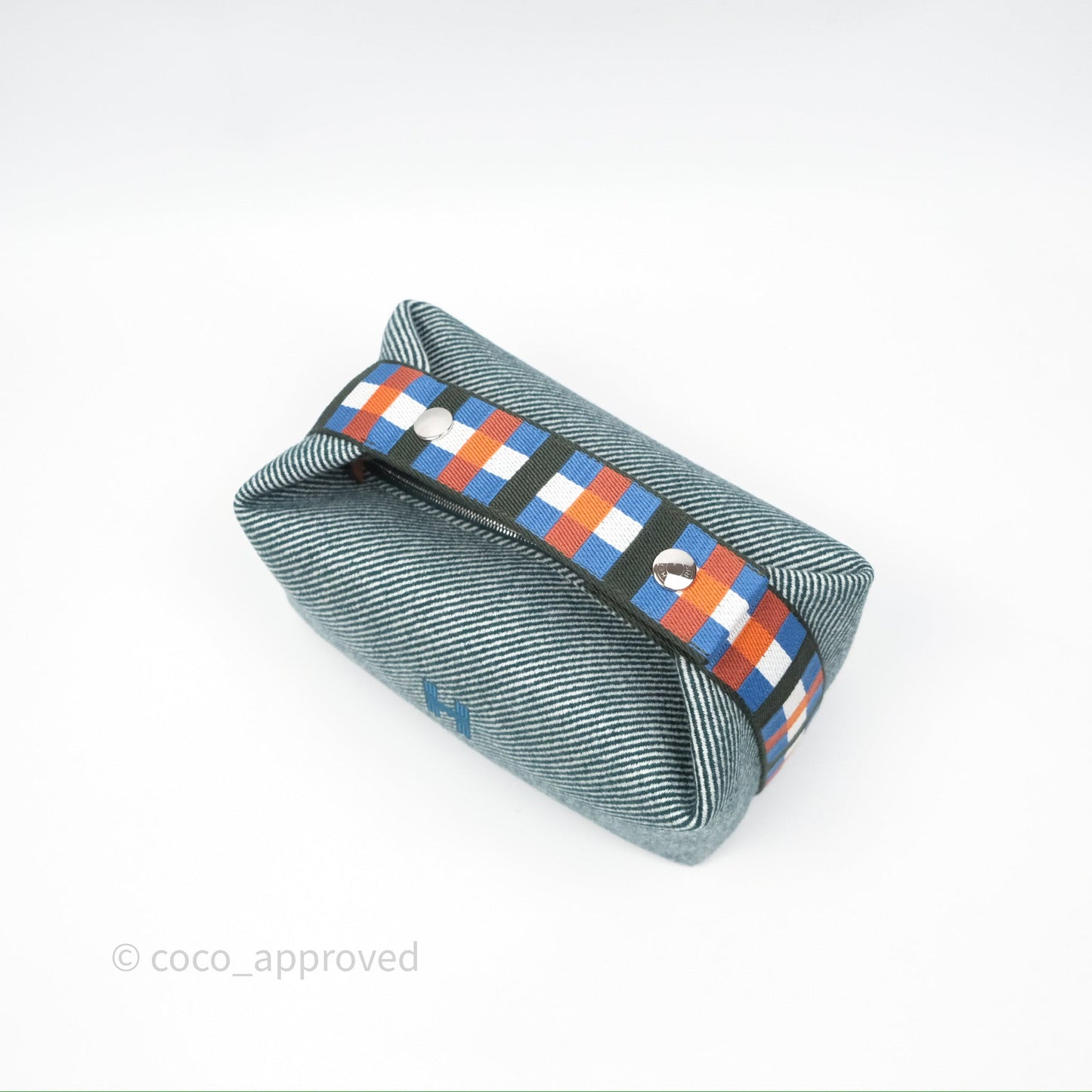 Hermès Small Bride-A-Brac Au Carre Case Wool Green