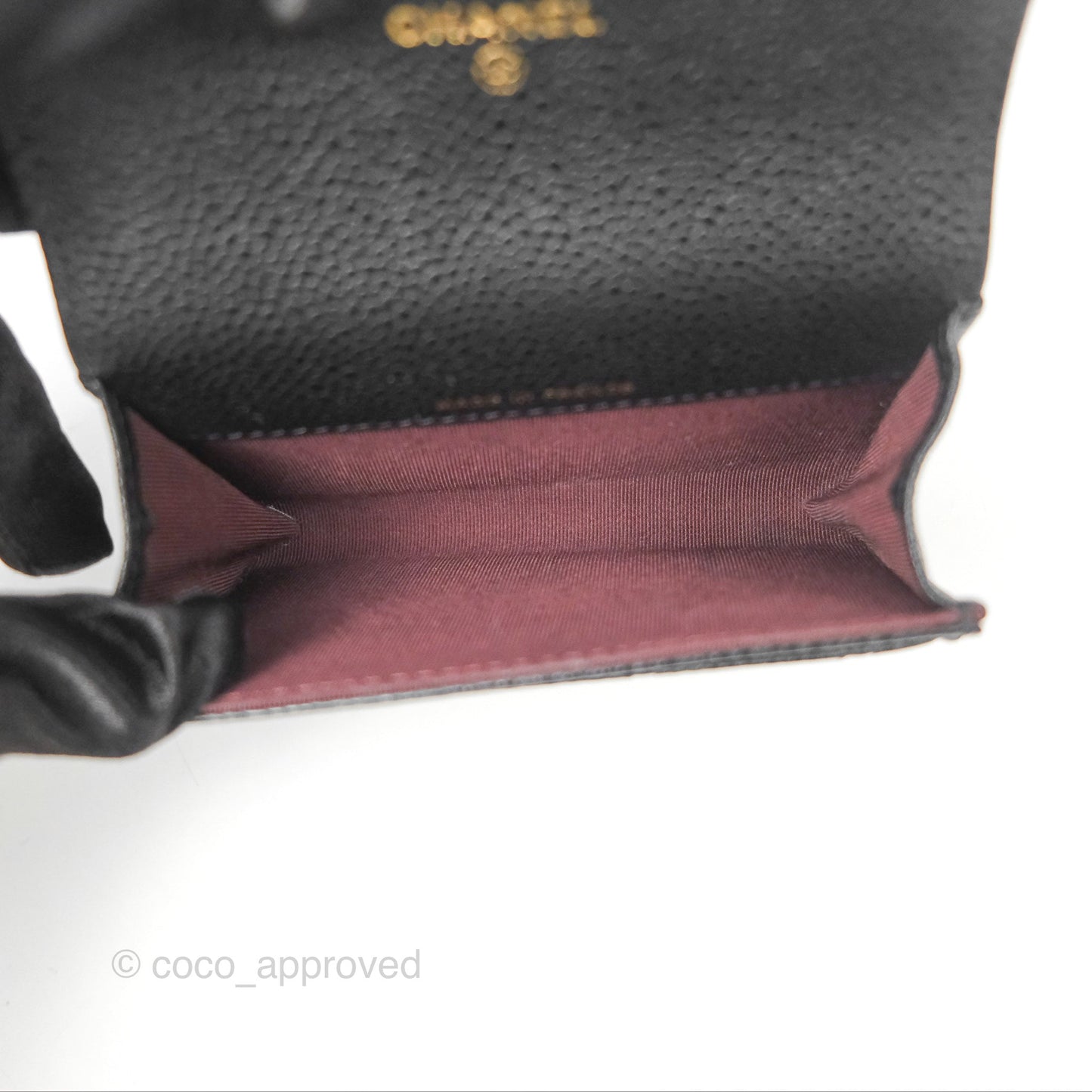 Chanel Quilted Flap Card Holder Black Caviar Gold Hardware