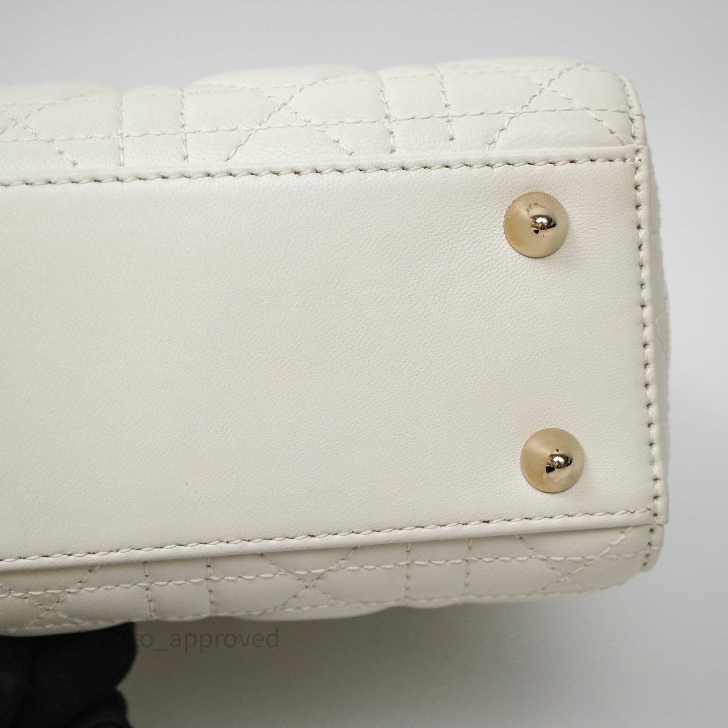 Christian Dior Small My ABCDior Lady Dior Bag White Cannage Lambskin Gold Hardware