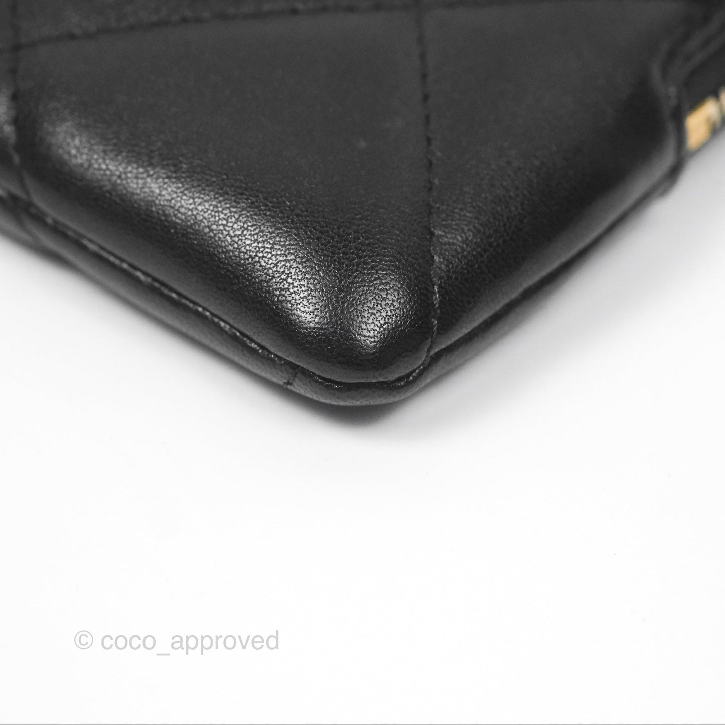Chanel Quilted Chanel 19 Zip Card Holder Wallet Black Lambskin