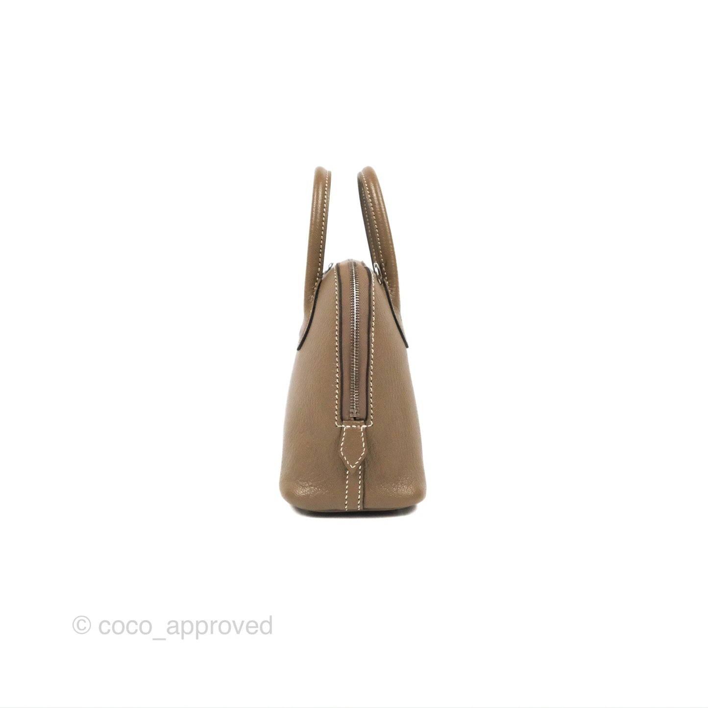 Hermès Bolide Mini 1923 Etoupe Chevre Mysore Palladium Hardware