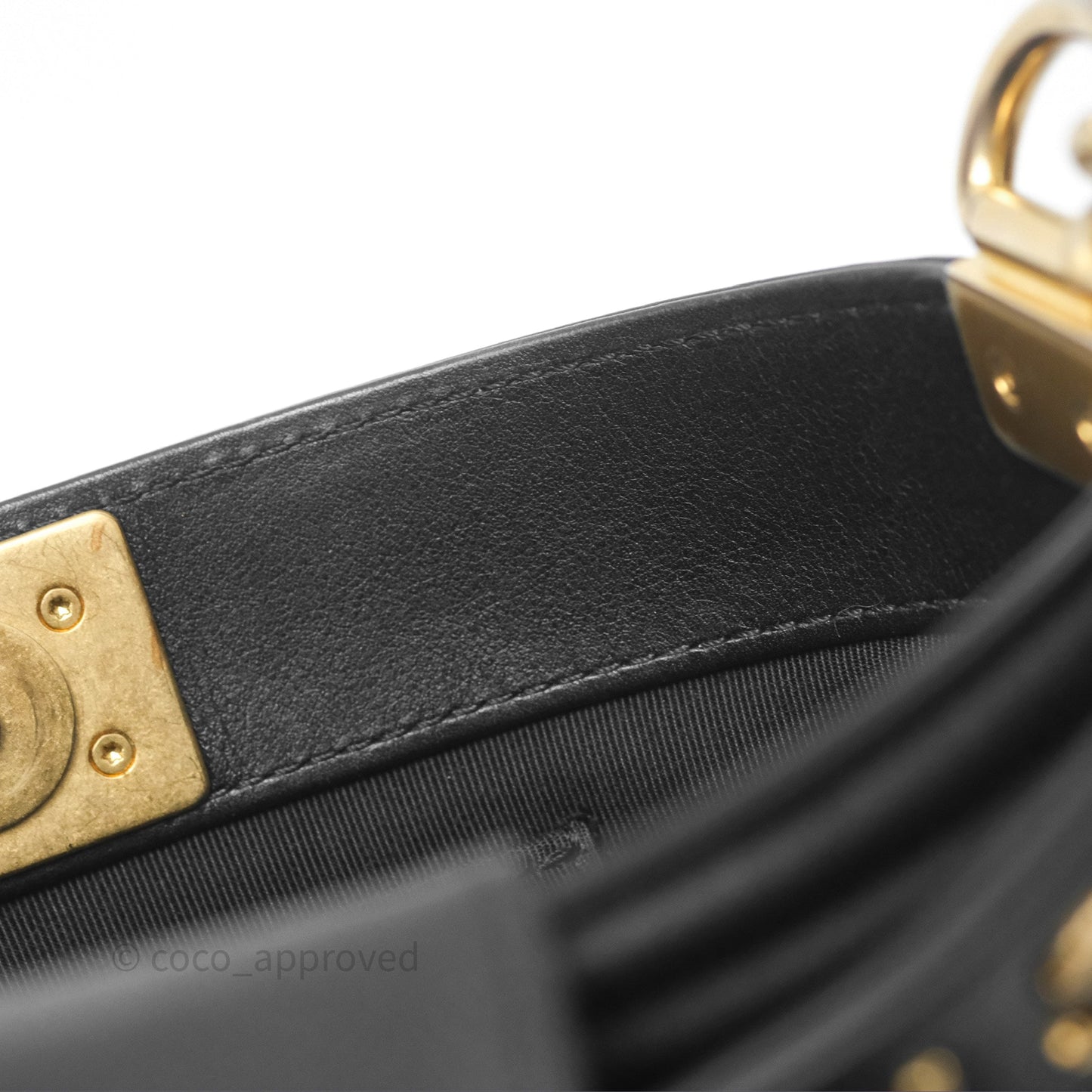 Chanel Quilted Boy Bucket Bag Black Lambskin Aged Gold Hardware