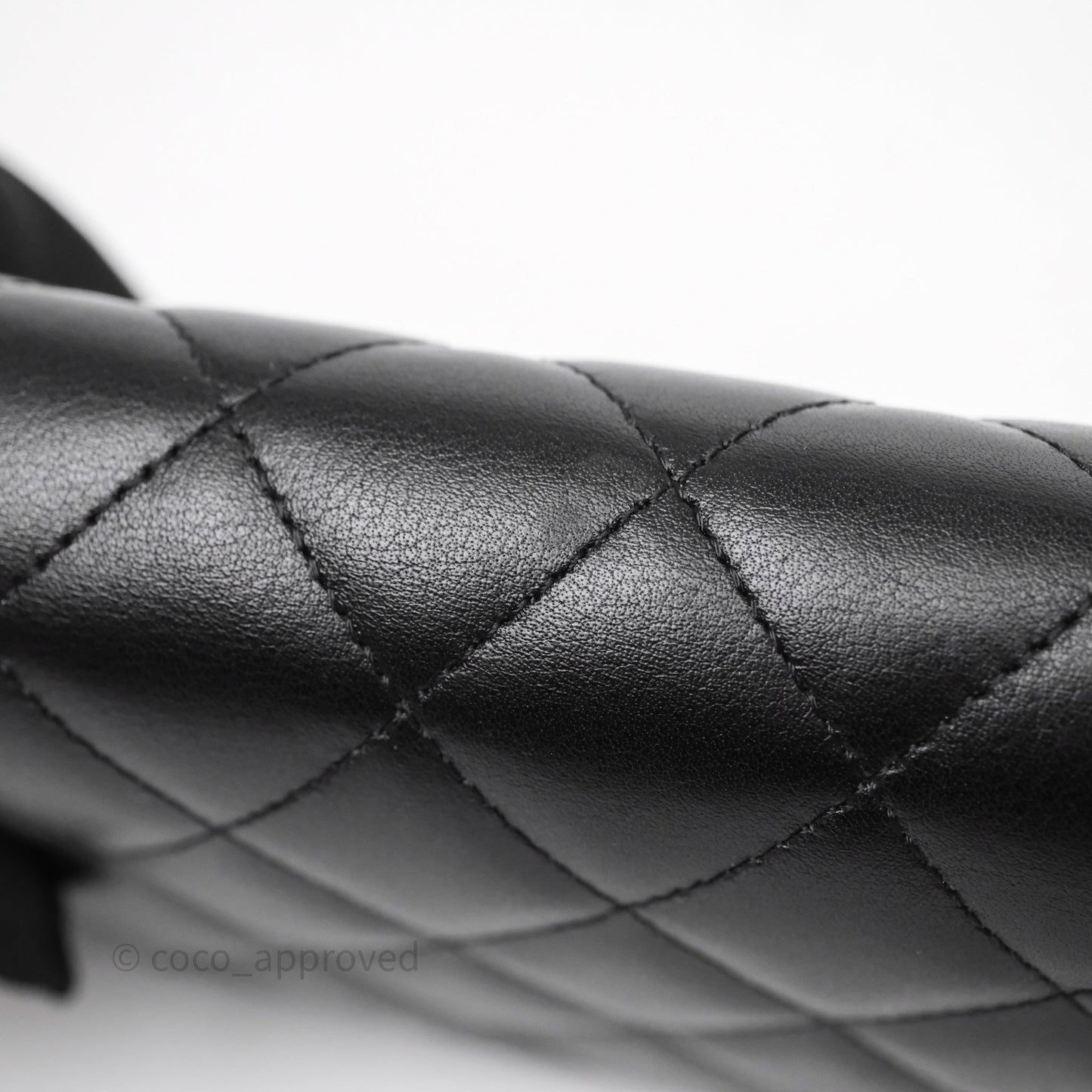 Chanel Cambon Line Wallet On Chain Black Lambskin Bag Silver Hardware