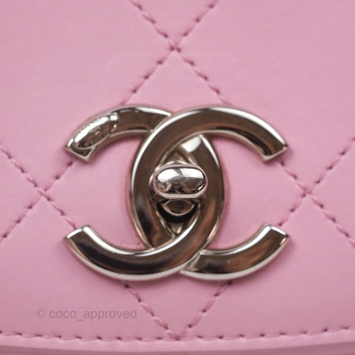 Chanel Stitched Ring My Bag Flap Crossbody Pink Calfskin Silver Hardware