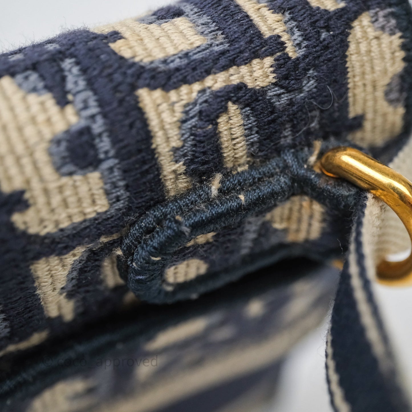 Christian Dior Navy Oblique Slim Saddle Pouch