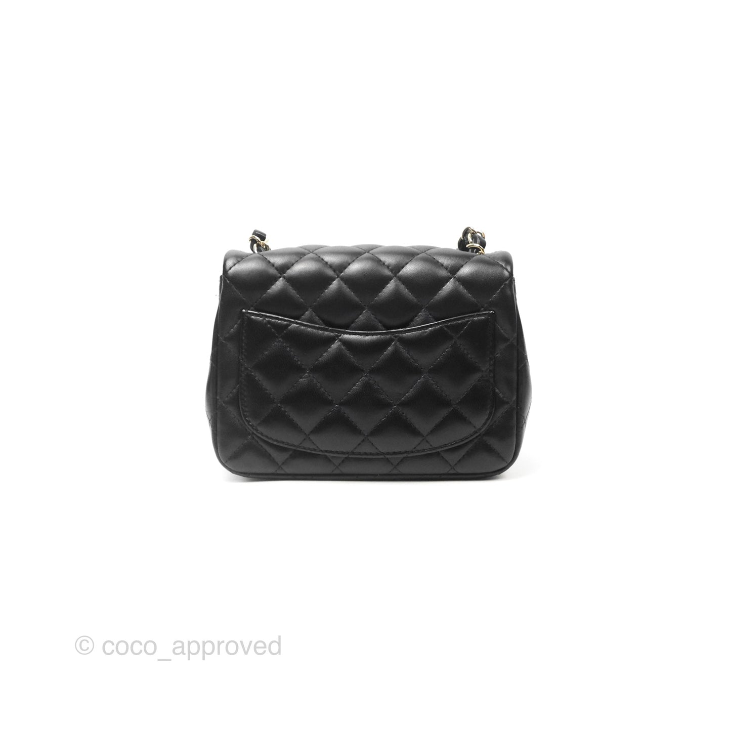 Chanel Mini Square Black Lambskin Gold Hardware