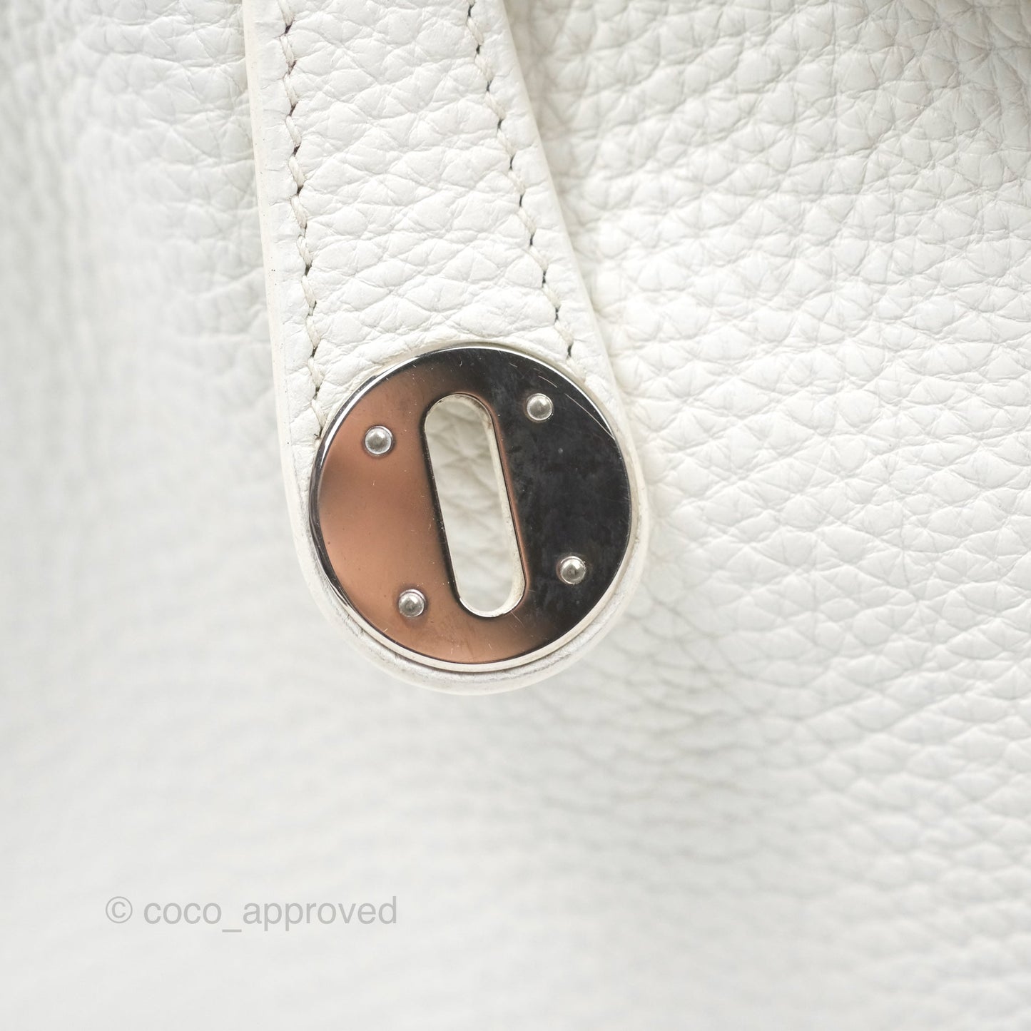 Hermès Lindy 30 White Clemence Palladium Hardware