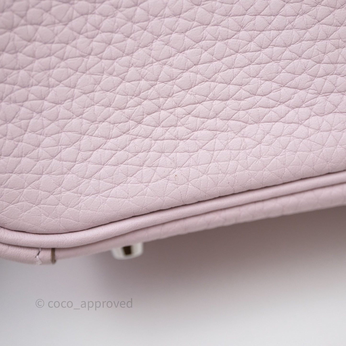 Hermès Mini Lindy 20 Mauve Pâle 09 Clemence Palladium Hardware