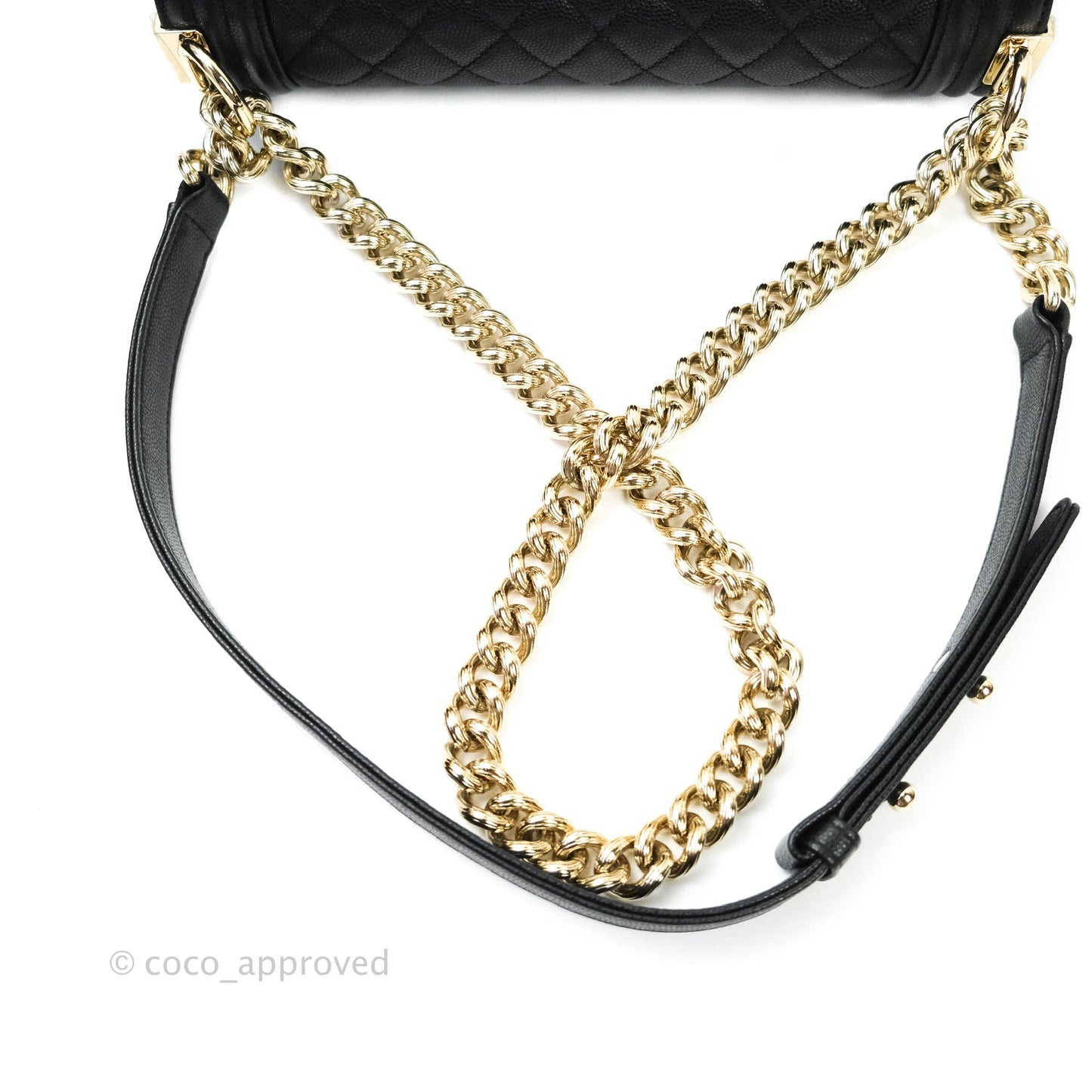 Chanel Boy Quilted Medium Black Caviar Gold Hardware