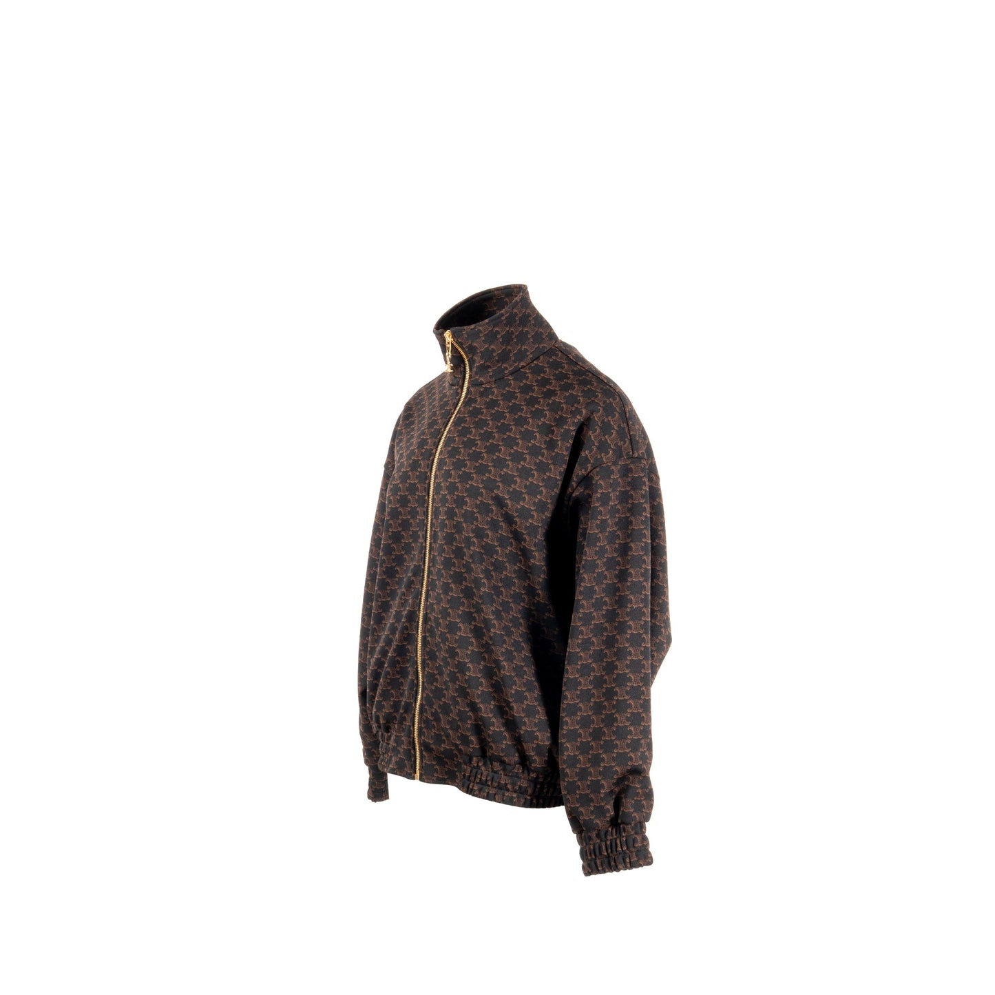 Celine Size M Triomphe Bomber Jacket Polyester Black / Brown