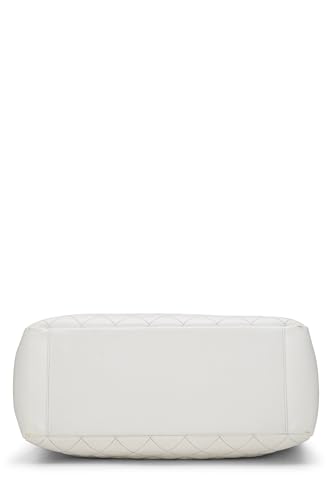 Chanel,  White Quilted Caviar Grand Shopping Tote (GST), White