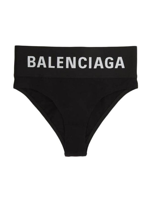 Luxury Balenciaga Logo Elastic Briefs Black