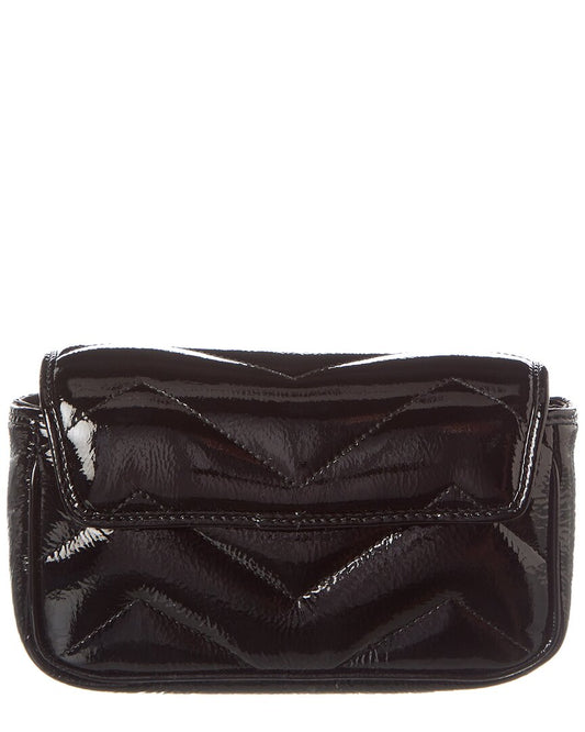 Luxury Gucci Trending 2025 GG Marmont Super Mini Patent Shoulder Bag