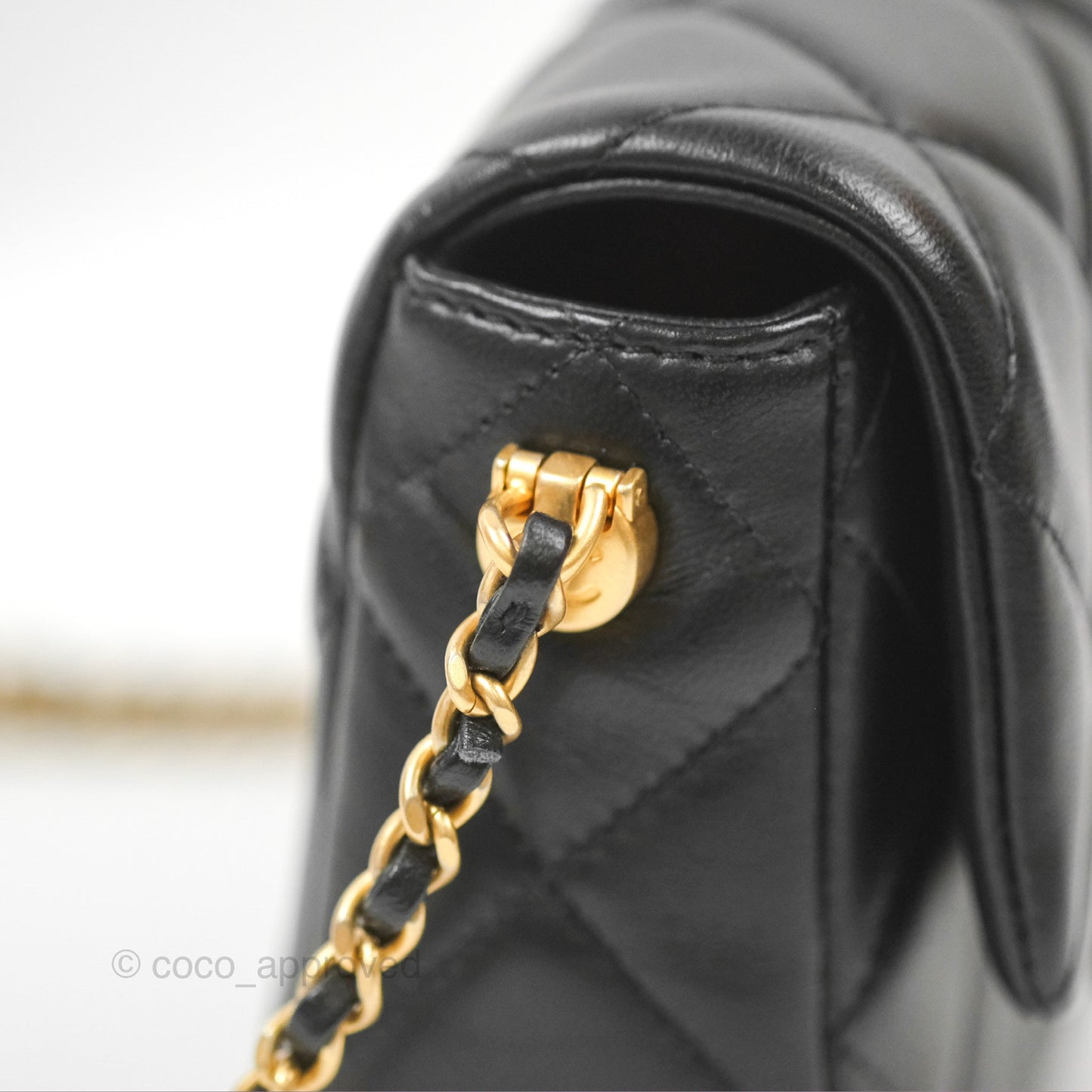 Chanel Quilted My Perfect Mini With Pearl Black Lambskin Gold Hardware