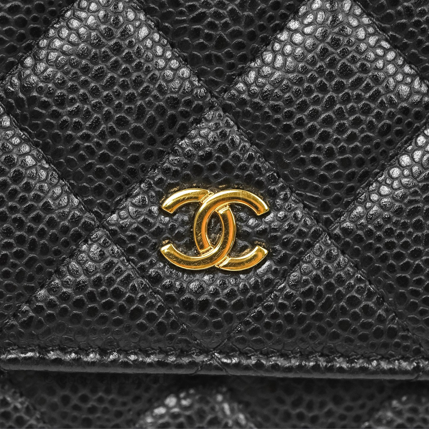 Chanel Classic Wallet On Chain WOC Quilted Black Caviar Gold Hardware