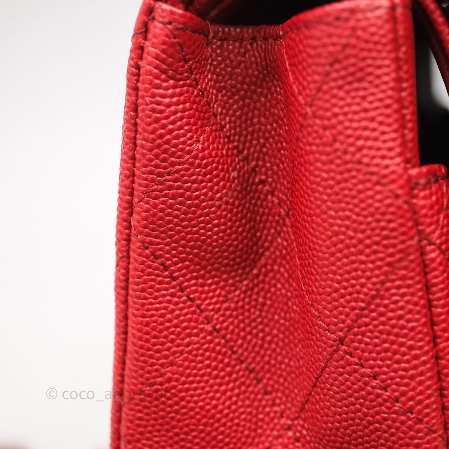 Chanel Classic M/L Medium Flap Quilted Red Caviar Silver Hardware