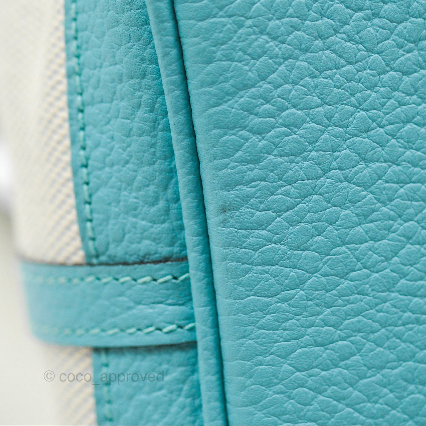 Hermès Garden Party 36 Country Ecru Bleu Atoll Canvas
