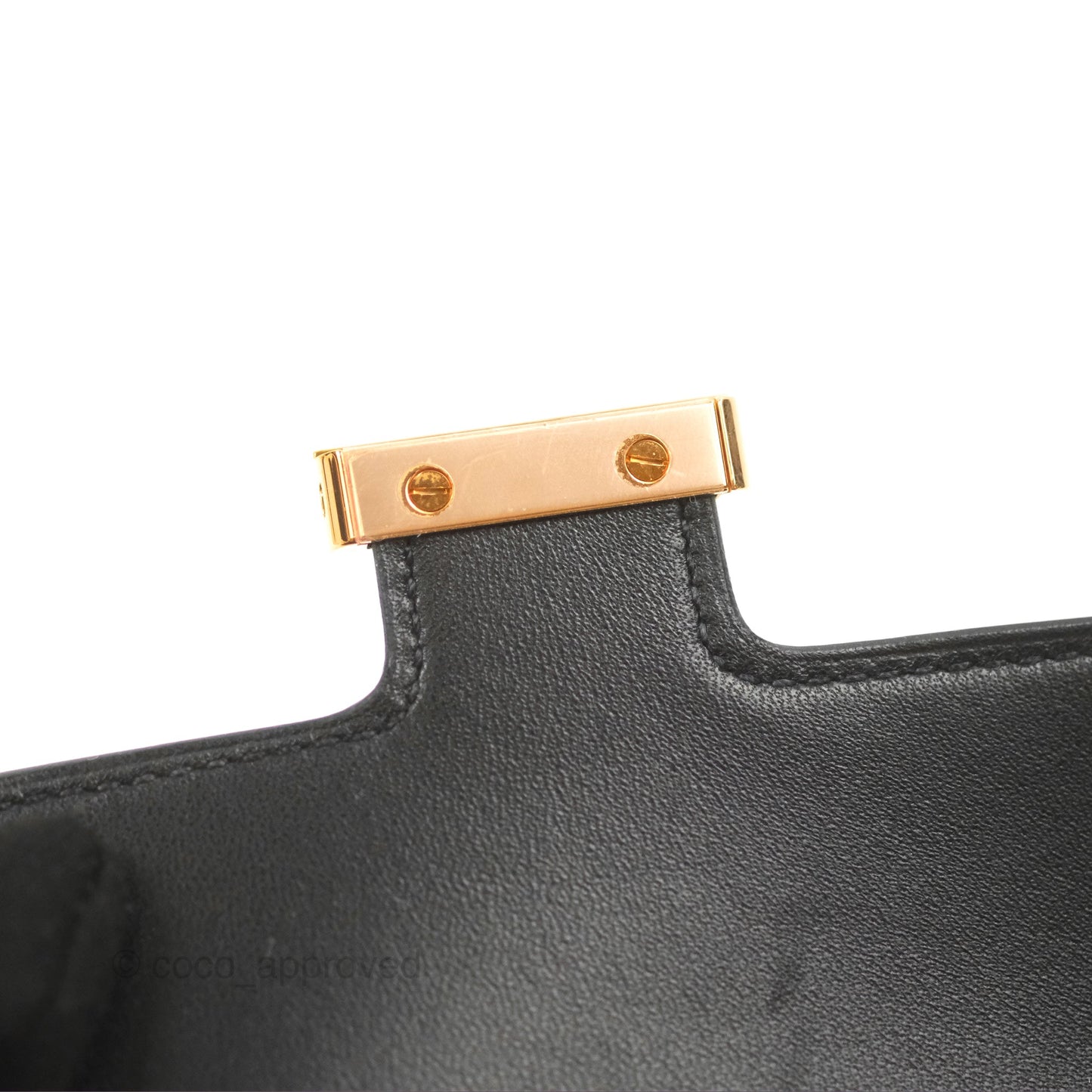 Hermès Constance Slim Wallet Black Epsom Rose Gold Hardware