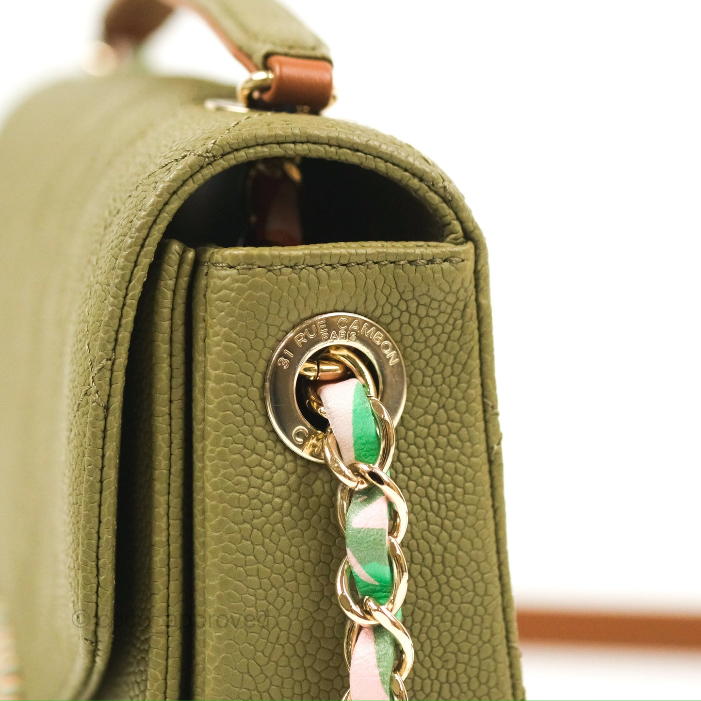 Chanel Small Cuba Top Handle Flap Khaki Caviar