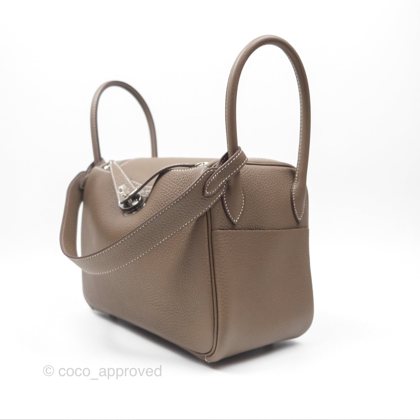 Hermès Lindy 26 Clemence Etoupe 18 Palladium Hardware