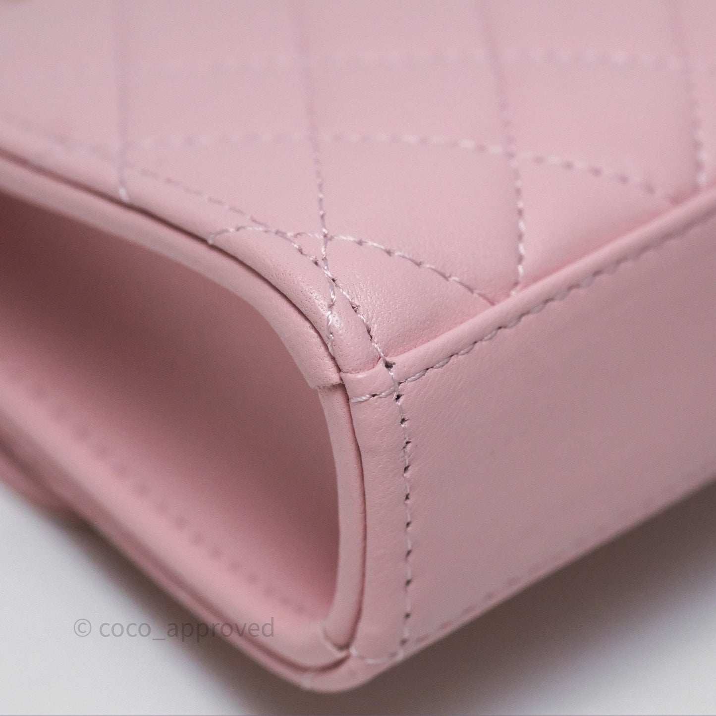 Chanel Mini Enamel Handle Clutch on Chain Pink Lambskin Gold Hardware 22B