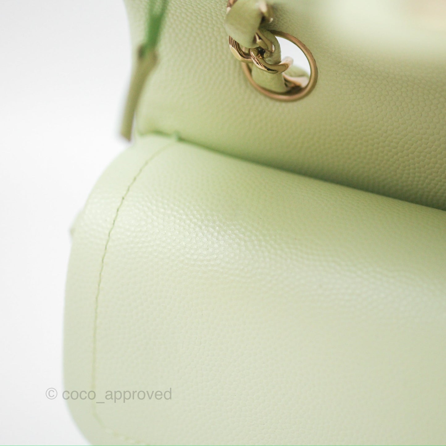 Chanel Small Quilted Classic Flap Mint Green Caviar Gold Hardware 22C