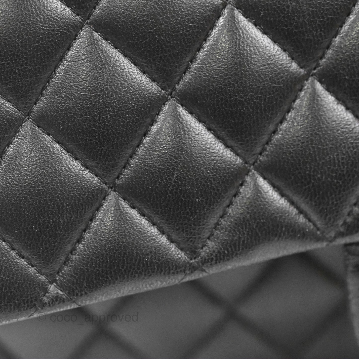 Chanel Classic M/L Medium Flap Quilted Black Lambskin Gold Hardware