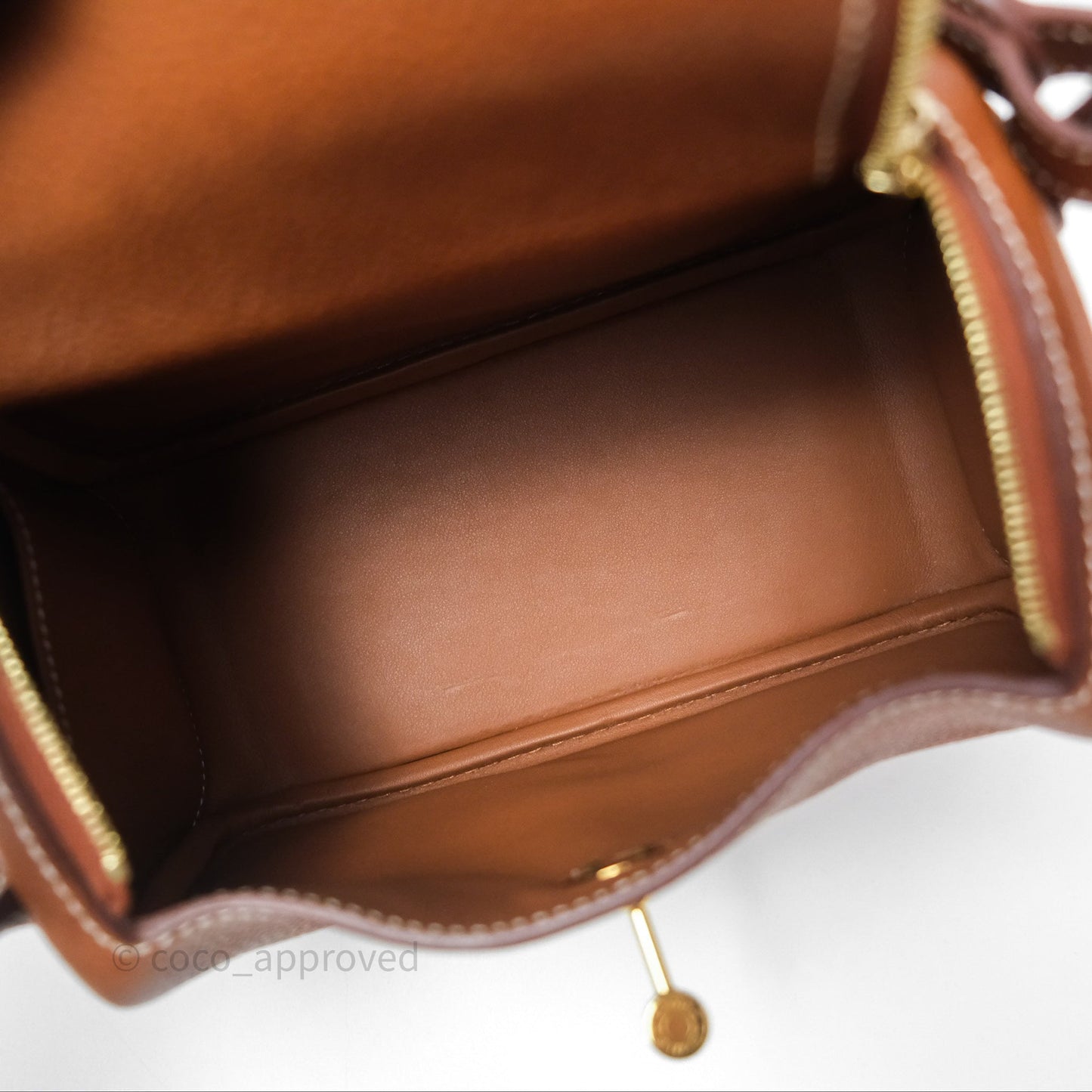 Hermès Mini Lindy 20 Fauve 34 Barenia Gold Hardware