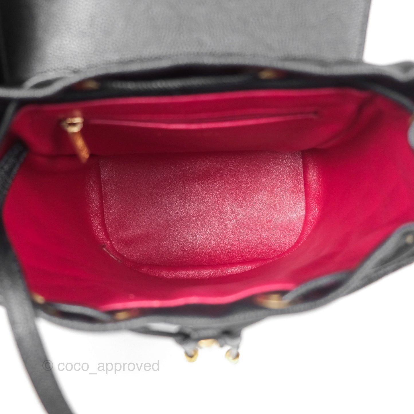 Chanel Small Quilted Filigree Backpack Black Caviar Aged Gold Hardware