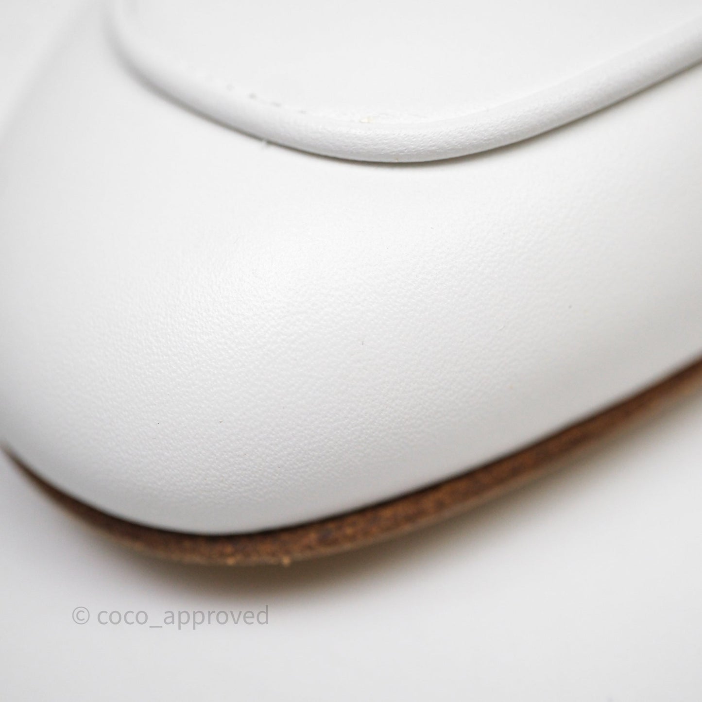 Hermès Oz Velvet Mules White Calfskin Gold Hardware Size 36.5