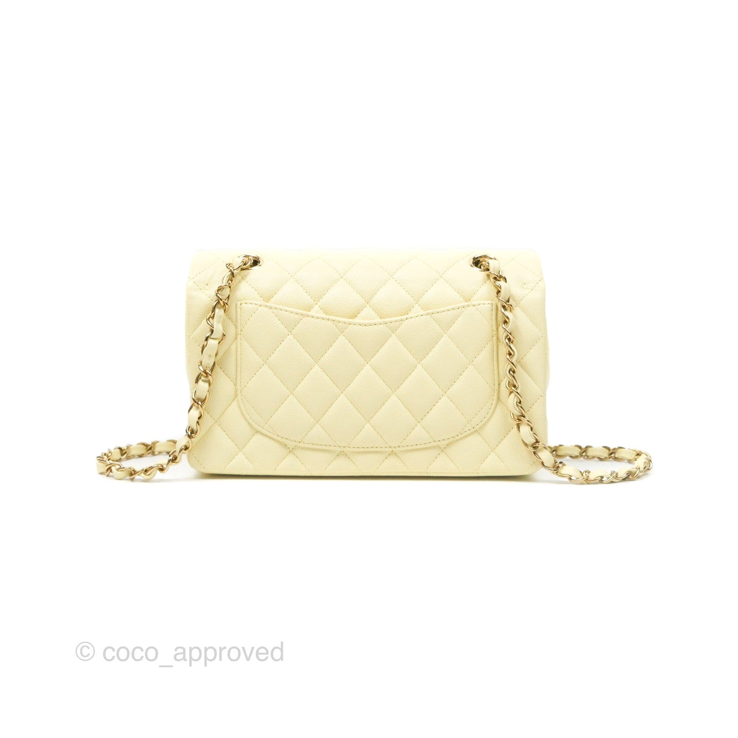 Chanel Small Classic Flap Quilted Yellow Caviar Gold Hardware