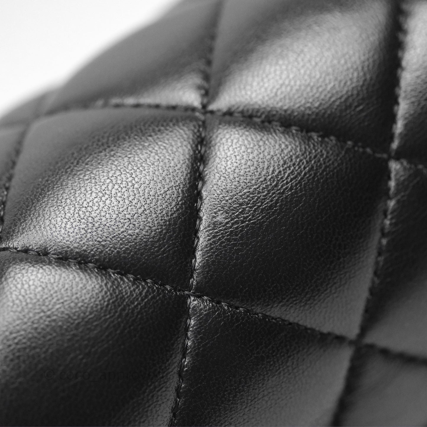 Chanel Classic M/L Medium Flap Quilted Black Lambskin Silver Hardware